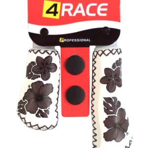 gripy 4RACE bílo-hnědé imitace kůže květy 135+95mm