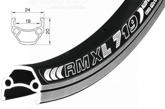 ráfek REMERX DRAGON 719 V-brake 507x19 32děr černý nýt