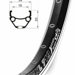 ráfek REMERX DRAGON 719 V-brake 406x19 36děr černý nýt
